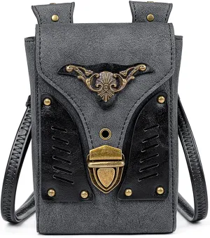 Small Crossbody Bag Shoulder Purse Leather Belt Pouch Travel Phone Holder Punk Medieval Vintage Festival Costume Accessory