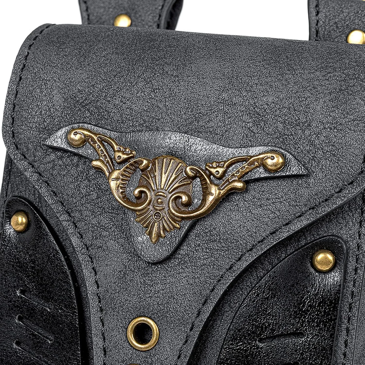 Small Crossbody Bag Shoulder Purse Leather Belt Pouch Travel Phone Holder Punk Medieval Vintage Festival Costume Accessory