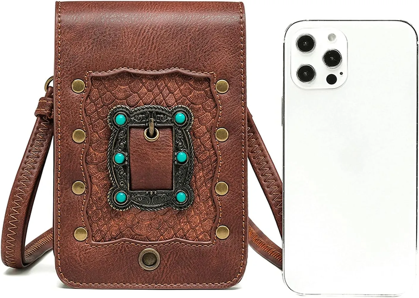 Small Crossbody Bag Shoulder Purse Leather Belt Pouch Travel Phone Holder Punk Medieval Vintage Festival Costume Accessory