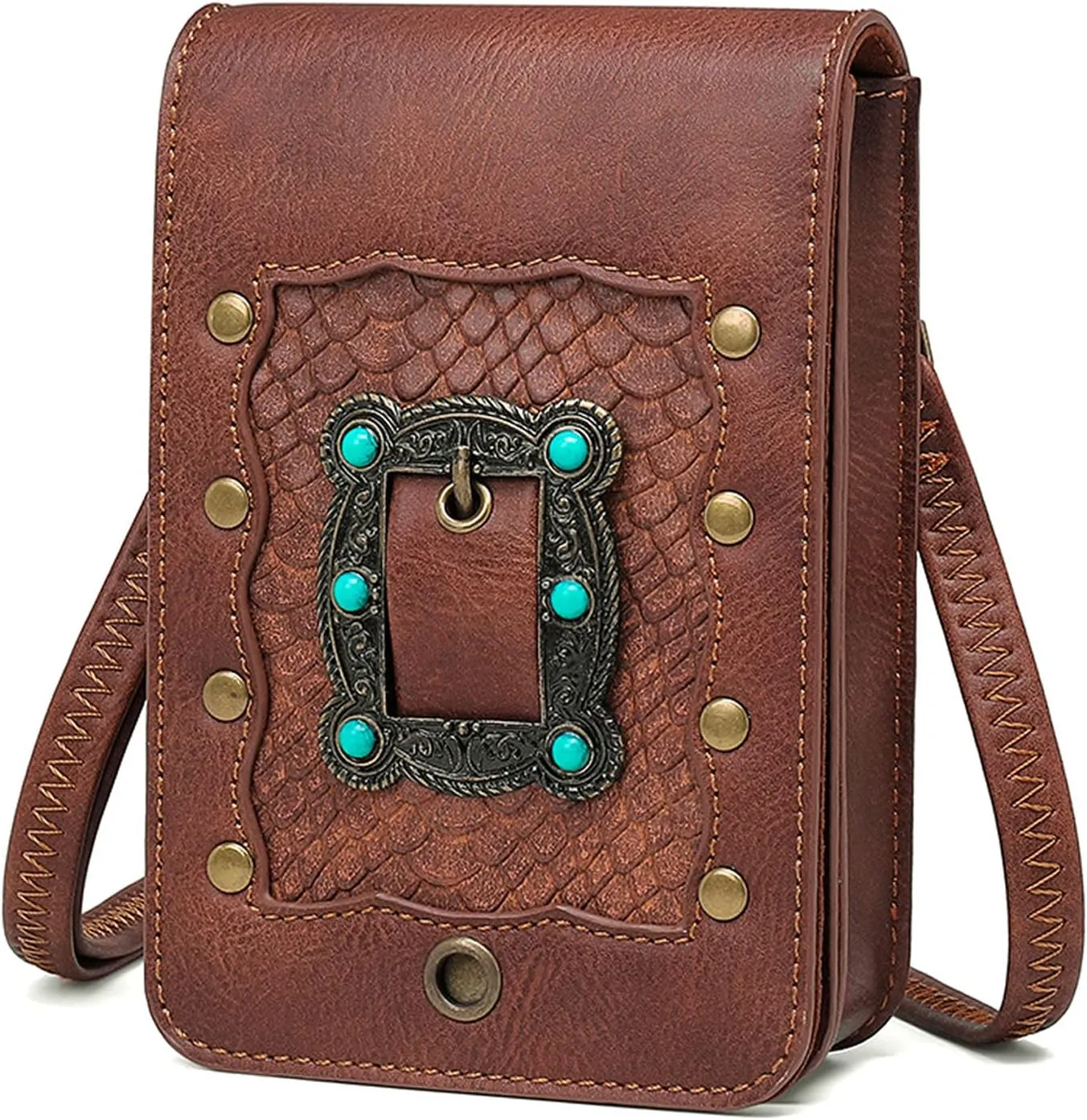 Small Crossbody Bag Shoulder Purse Leather Belt Pouch Travel Phone Holder Punk Medieval Vintage Festival Costume Accessory