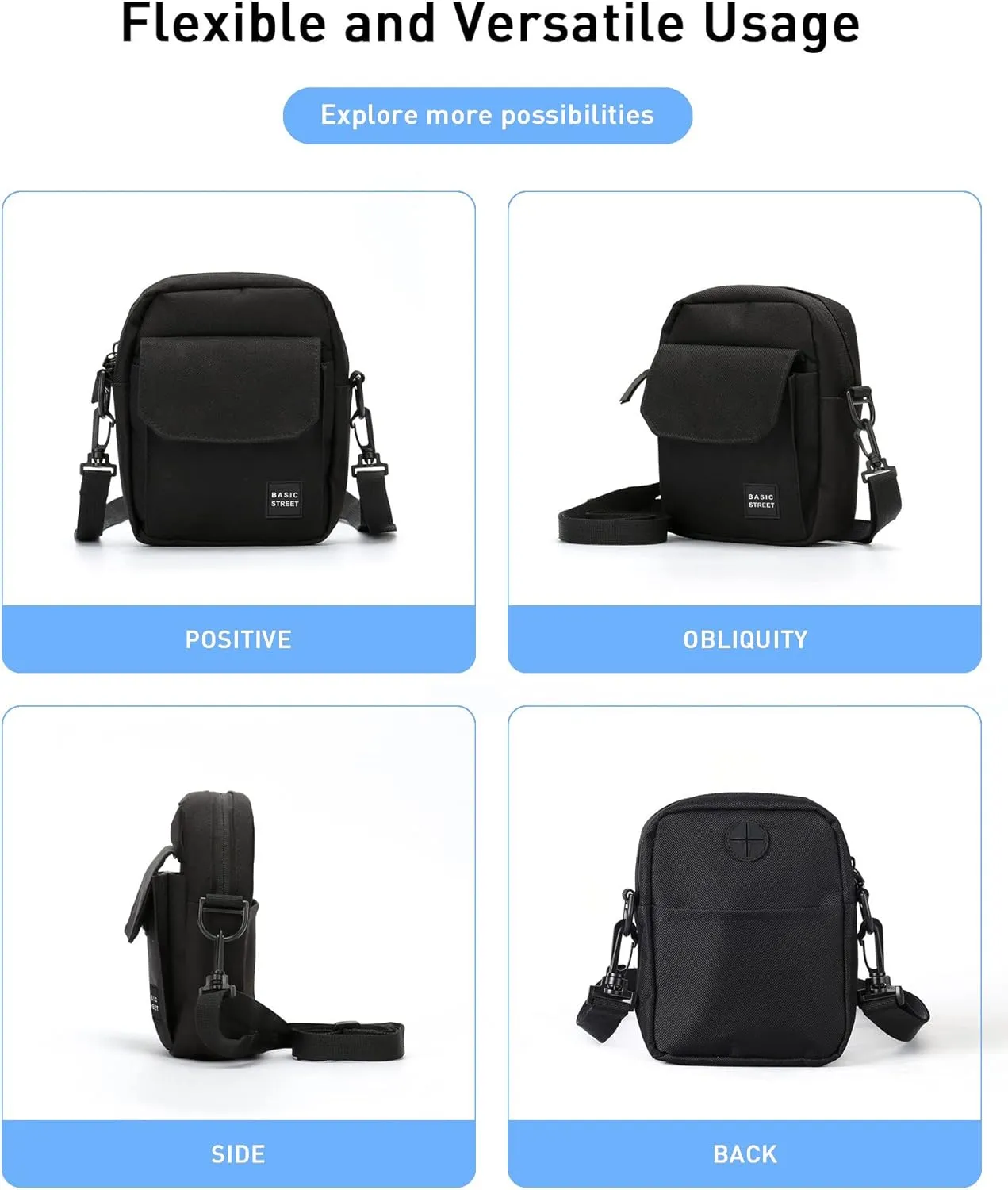 Small Crossbody Bag Side Shoulder Bag For Men, Women Mini Messenger Bag