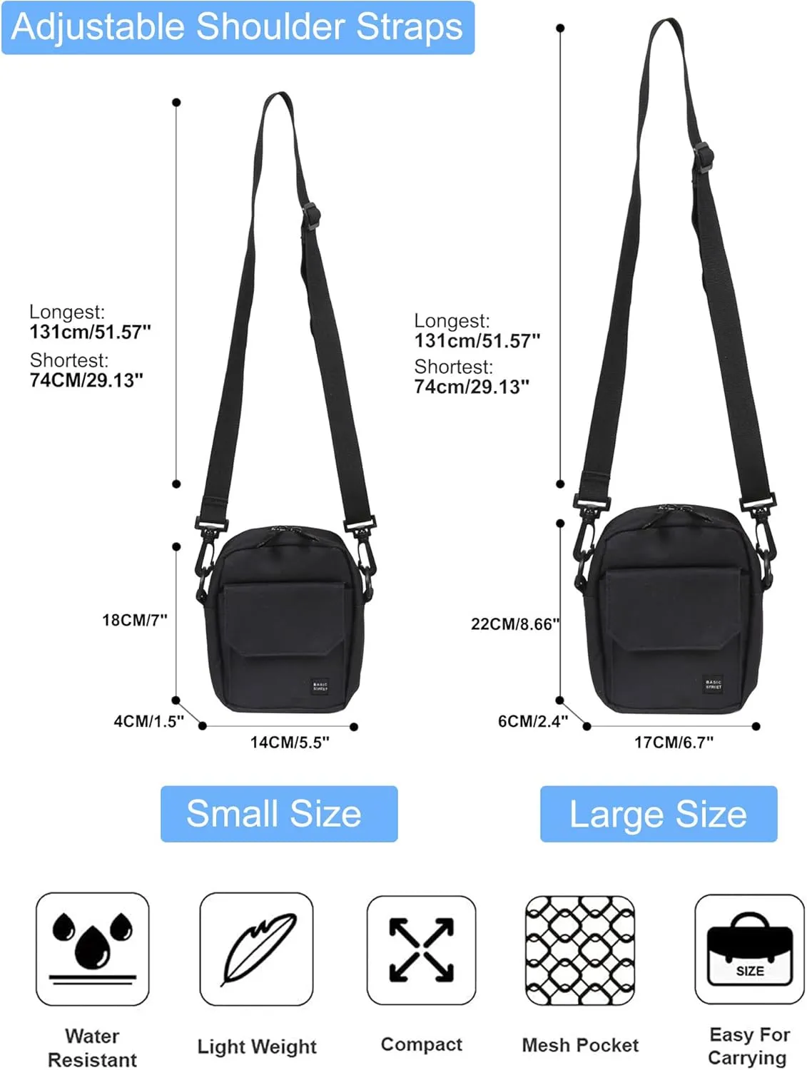 Small Crossbody Bag Side Shoulder Bag For Men, Women Mini Messenger Bag