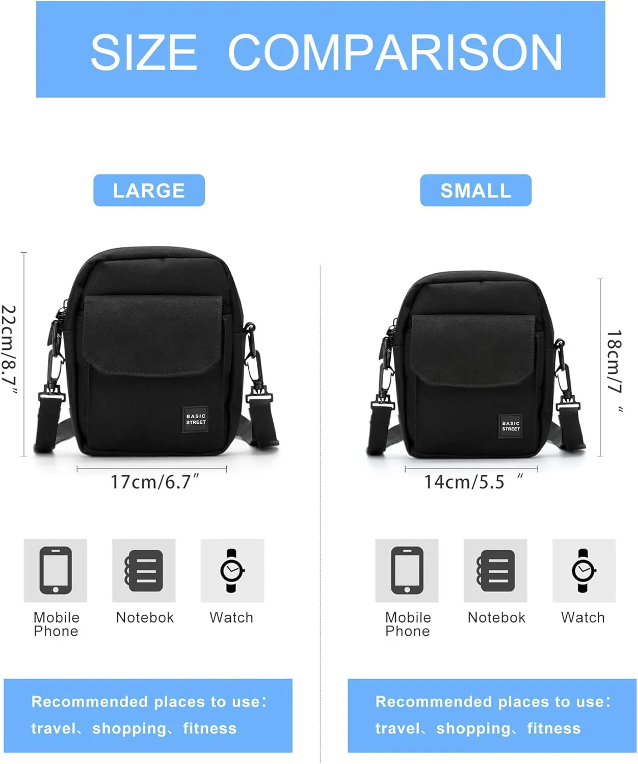 Small Crossbody Bag Side Shoulder Bag For Men, Women Mini Messenger Bag