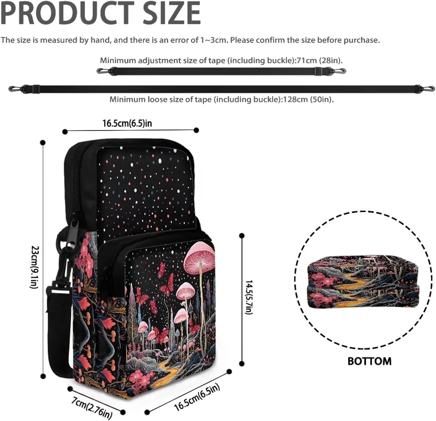 Small Crossbody Bags for Men Women Phone Purse Zip Handbag Multi Pocket Travel Satchel Purse