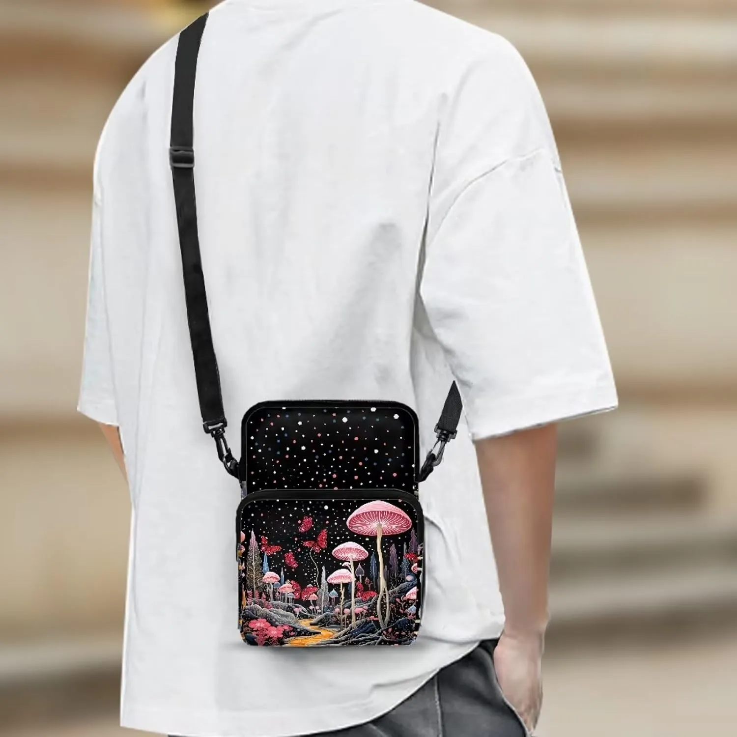 Small Crossbody Bags for Men Women Phone Purse Zip Handbag Multi Pocket Travel Satchel Purse