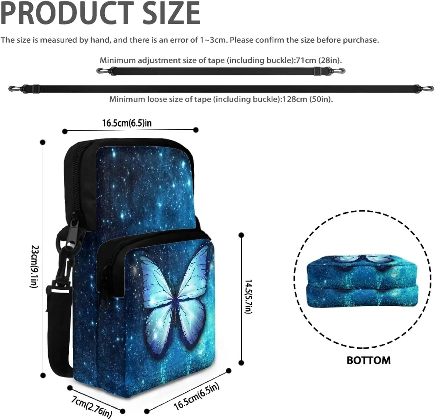 Small Crossbody Bags for Men Women Phone Purse Zip Handbag Multi Pocket Travel Satchel Purse
