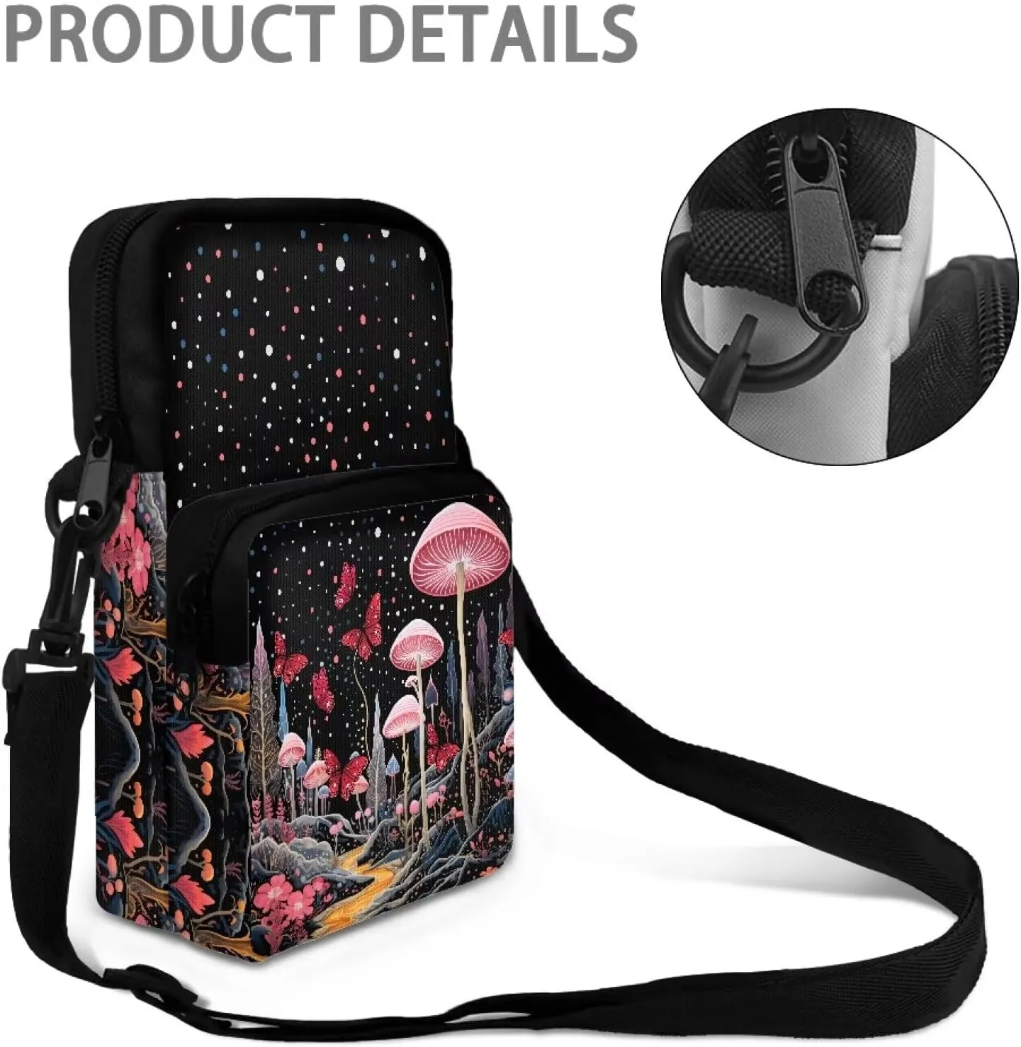 Small Crossbody Bags for Men Women Phone Purse Zip Handbag Multi Pocket Travel Satchel Purse