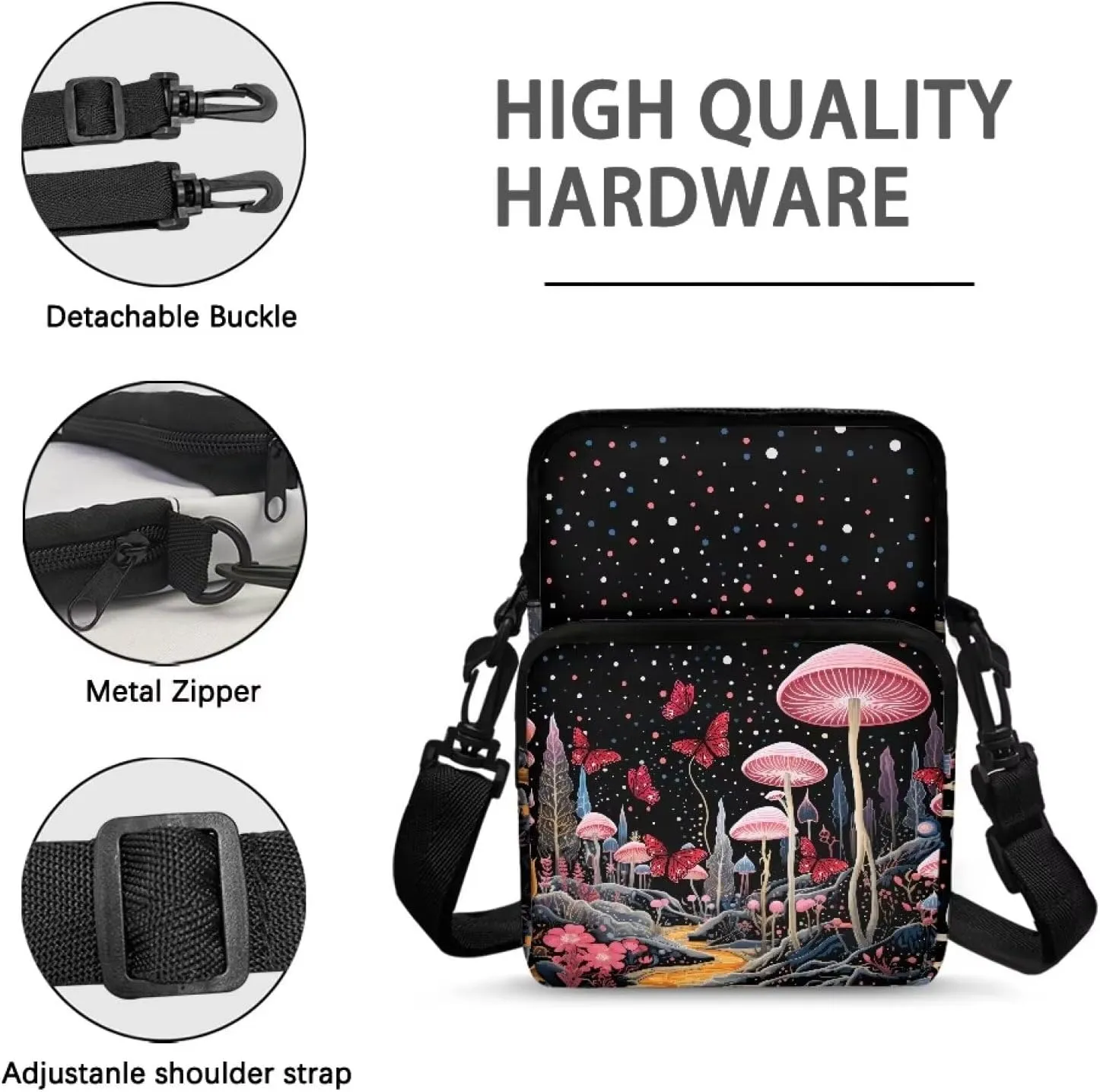 Small Crossbody Bags for Men Women Phone Purse Zip Handbag Multi Pocket Travel Satchel Purse