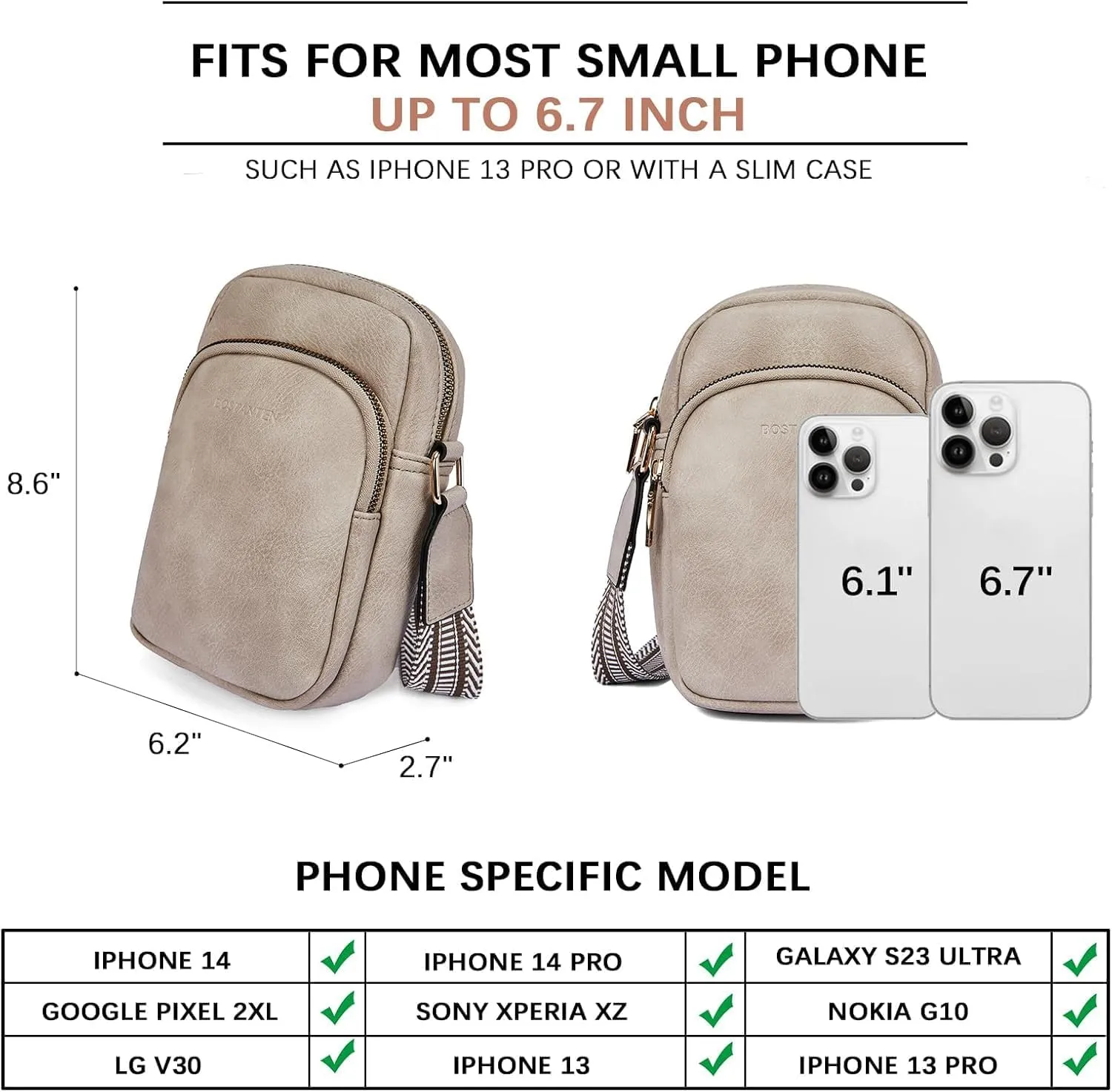 Small Crossbody Bags for Women Designer Zip Cell Phone Purse Shoulder Handbags Wallet with Card Slots
