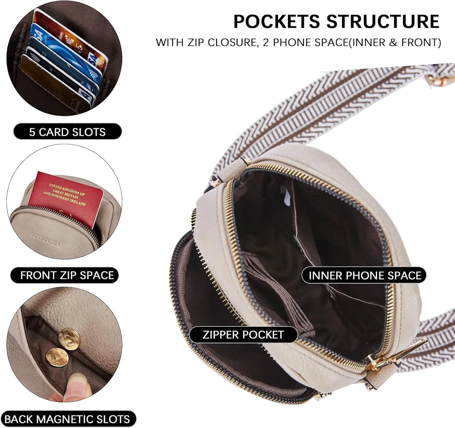 Small Crossbody Bags for Women Designer Zip Cell Phone Purse Shoulder Handbags Wallet with Card Slots