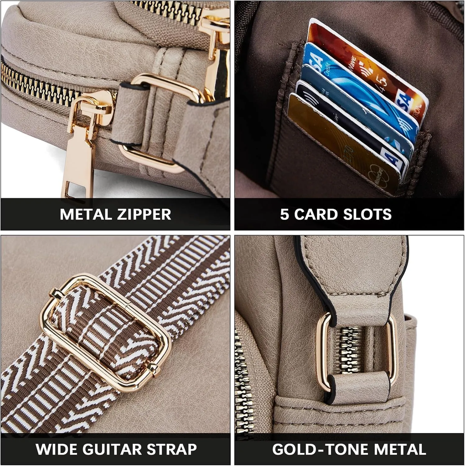Small Crossbody Bags for Women Designer Zip Cell Phone Purse Shoulder Handbags Wallet with Card Slots