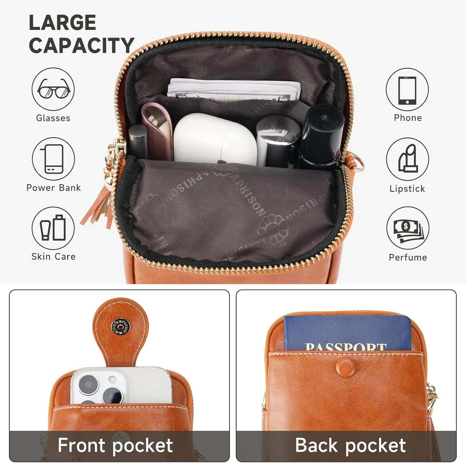 Small Crossbody Bags for Women, Lightweight Mini Cute Cell Phone Purse for Women with Tassel Shining Butterfly