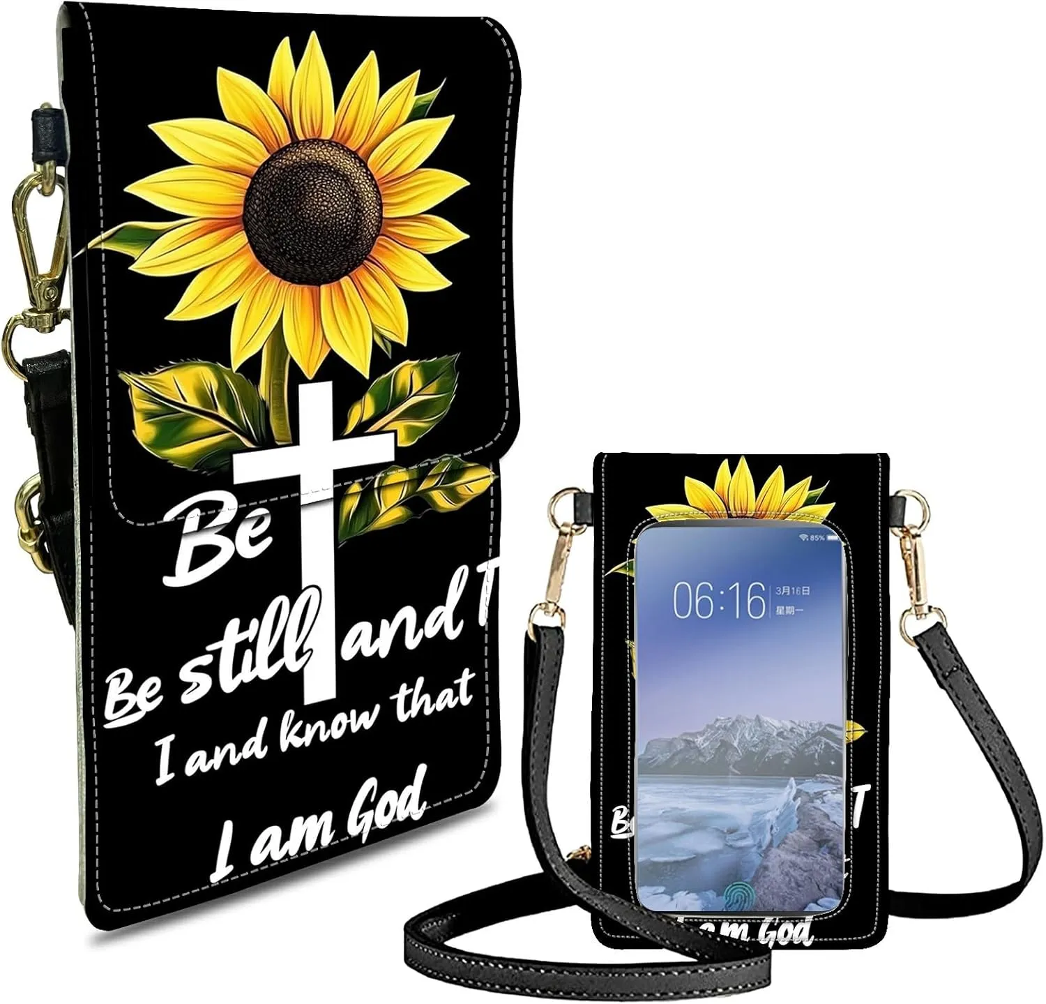 Small Crossbody Bags for Women Phone Purse Wallet Case with Card Holder Slot and Shoulder Strap PU Leather Credit Card Organizer Case for All Smartphones