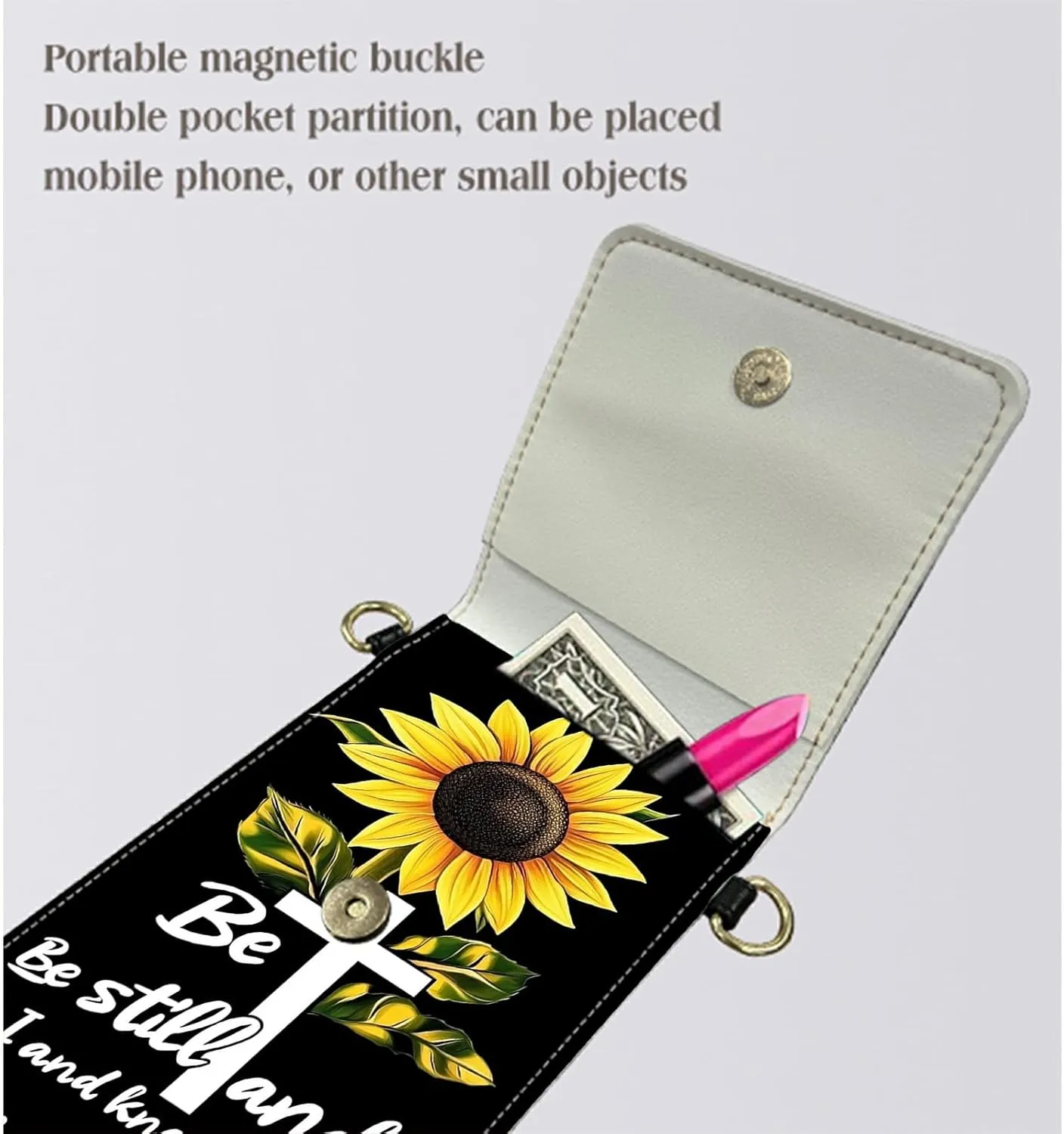Small Crossbody Bags for Women Phone Purse Wallet Case with Card Holder Slot and Shoulder Strap PU Leather Credit Card Organizer Case for All Smartphones