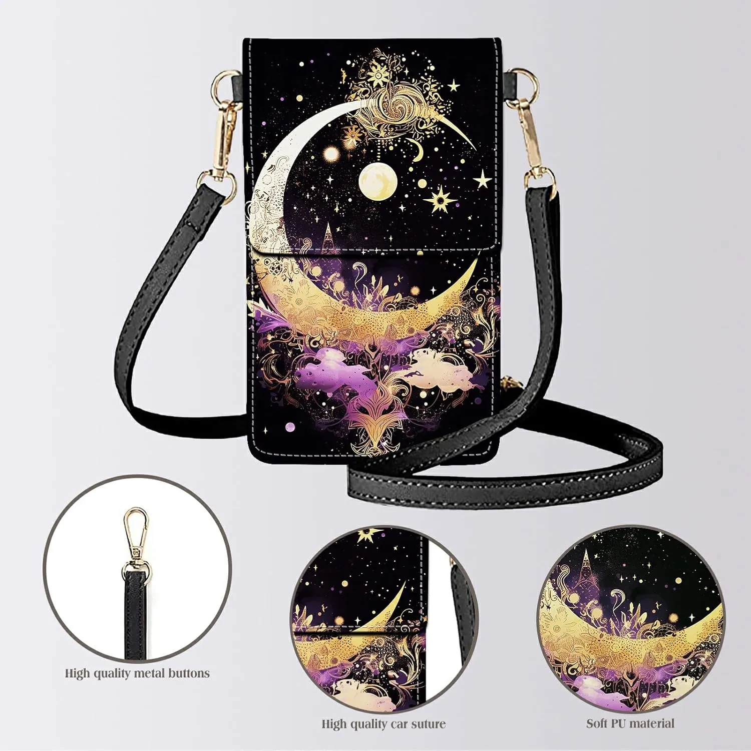 Small Crossbody Bags for Women Phone Purse Wallet Case with Card Holder Slot and Shoulder Strap PU Leather Credit Card Organizer Case for All Smartphones