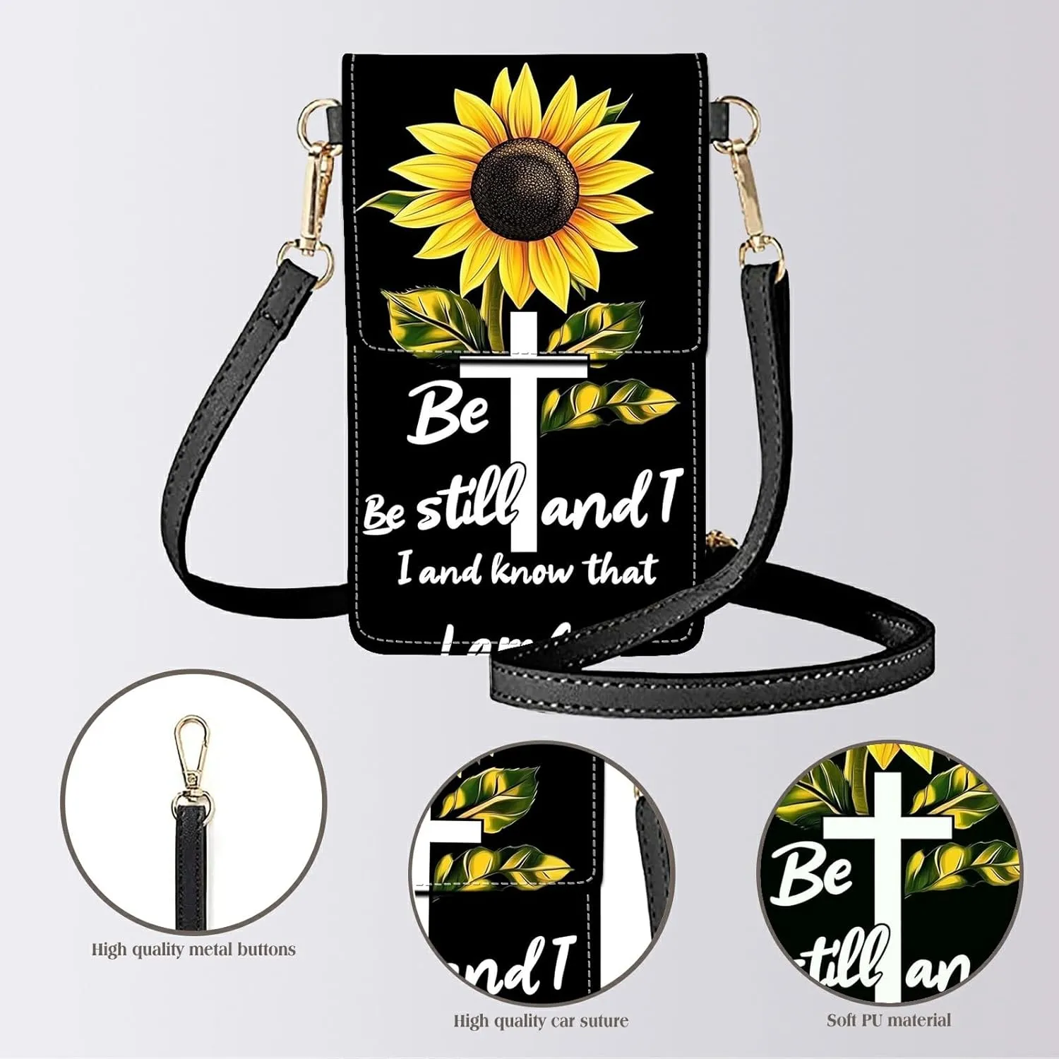 Small Crossbody Bags for Women Phone Purse Wallet Case with Card Holder Slot and Shoulder Strap PU Leather Credit Card Organizer Case for All Smartphones
