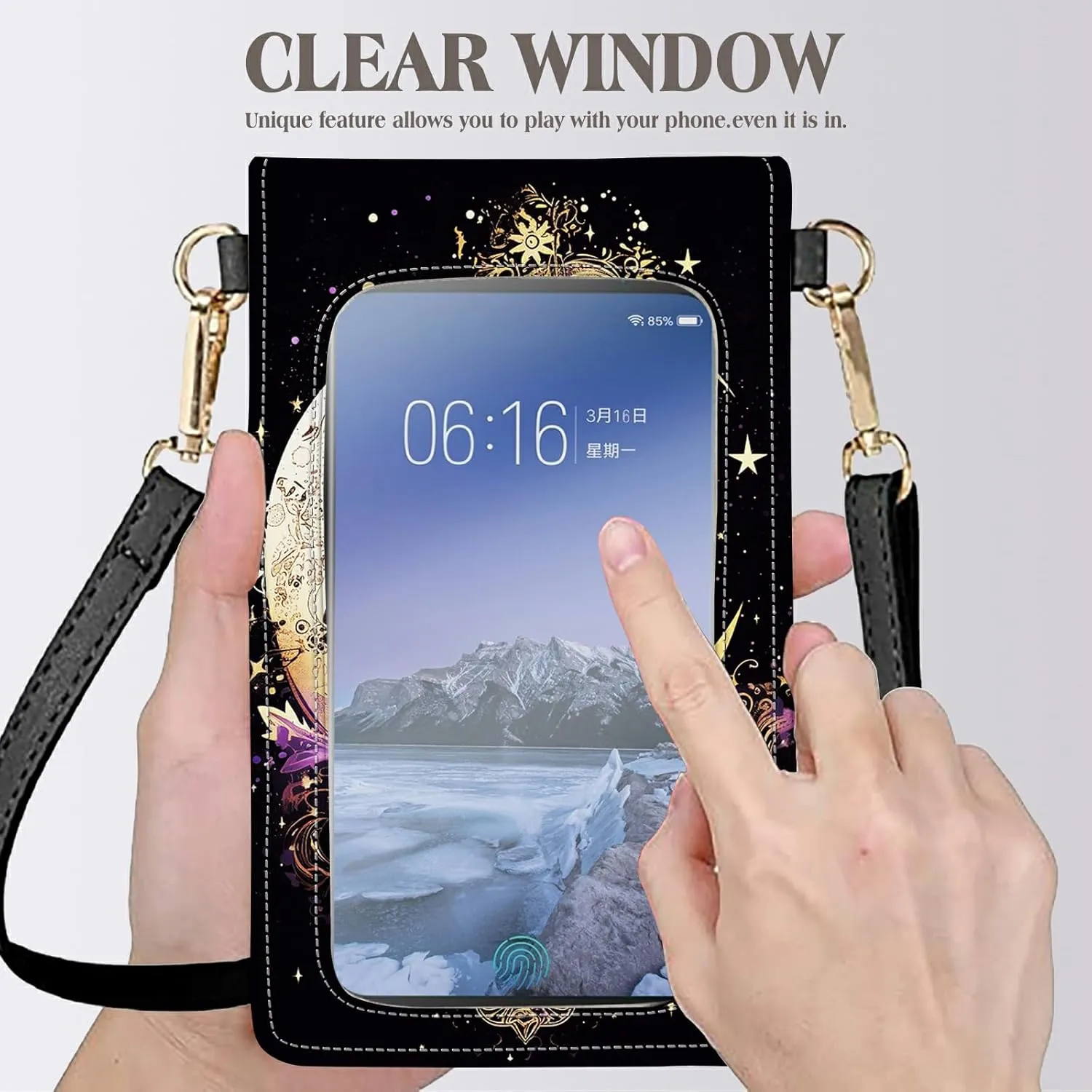 Small Crossbody Bags for Women Phone Purse Wallet Case with Card Holder Slot and Shoulder Strap PU Leather Credit Card Organizer Case for All Smartphones
