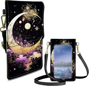Small Crossbody Bags for Women Phone Purse Wallet Case with Card Holder Slot and Shoulder Strap PU Leather Credit Card Organizer Case for All Smartphones