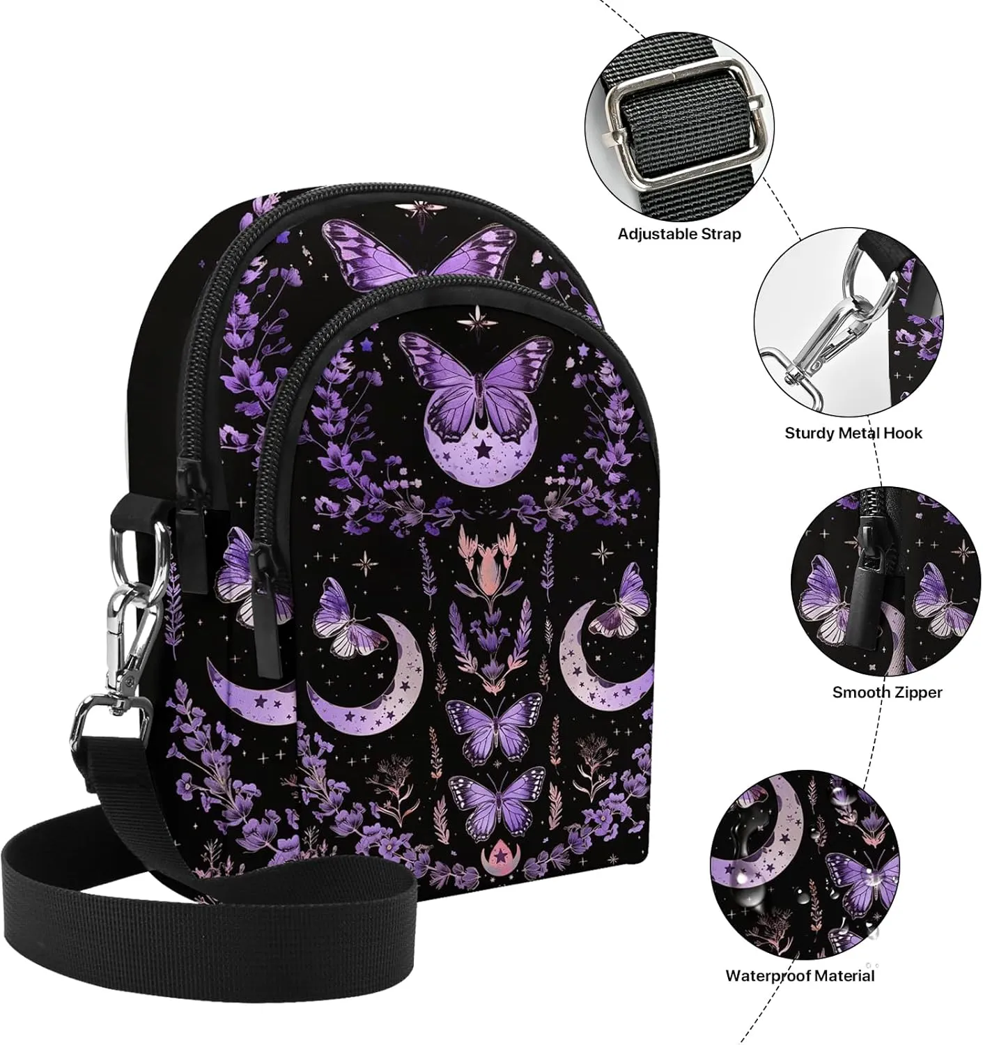 Small Crossbody Bags for Women Waterproof Cell Phone Bag Wallet Purse with Card Slots Adjustable Strap