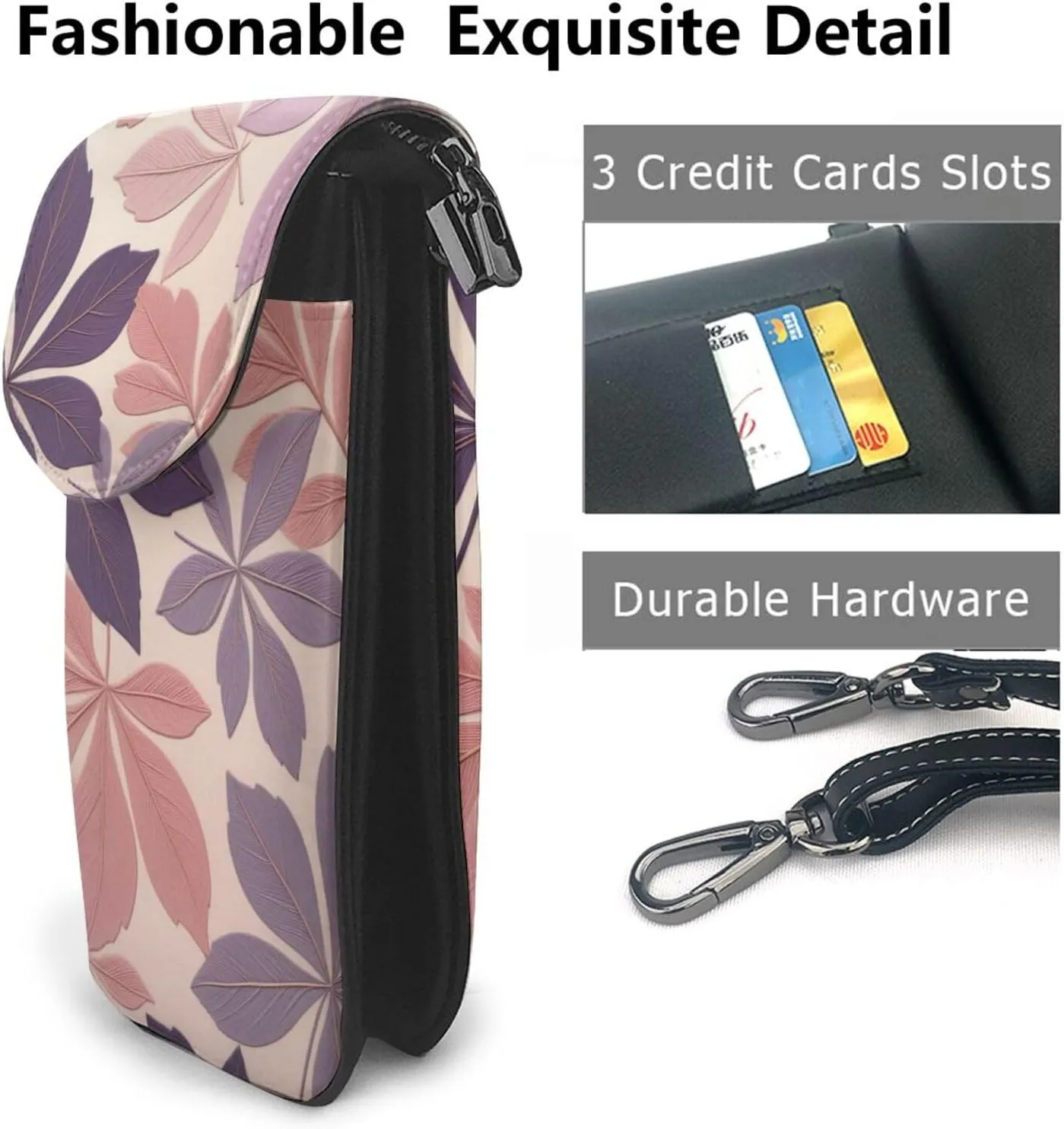 Small Crossbody Bags for Women,Leather Shoulder Bag for Cell Phone Purse with Strap and Cherry Japanese Cherry Blossom Print