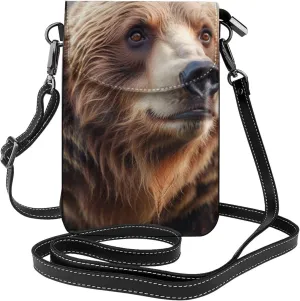 Small Crossbody Bags for Women,Leather Shoulder Bag for Cell Phone Purse with Strap and Cute Fox Bear Bird Tree Printed