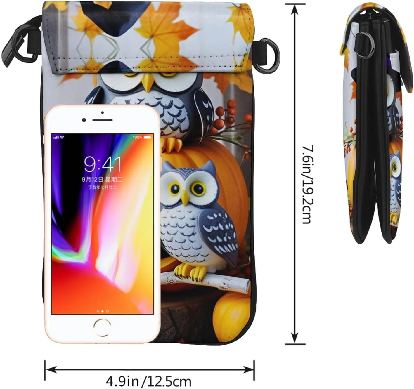 Small Crossbody Bags for Women,Leather Shoulder Bag for Cell Phone Purse with Strap and Flamingo Succulent Plants Printed
