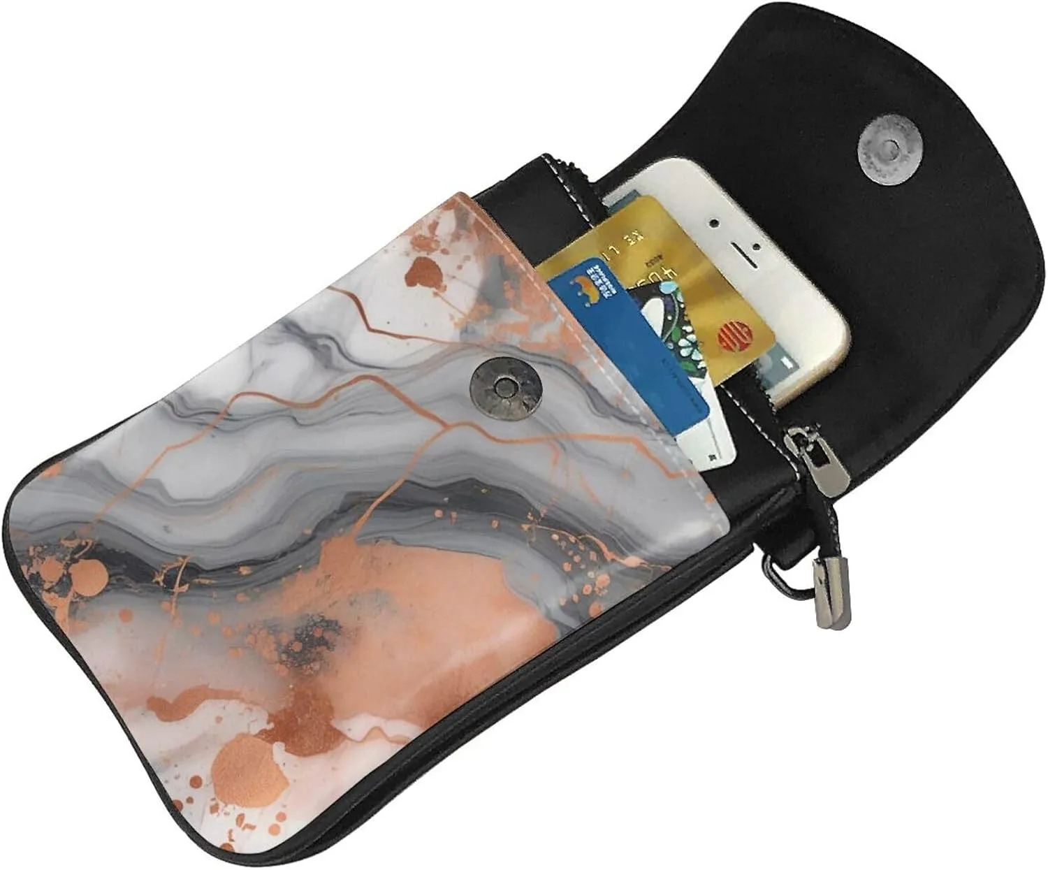 Small Crossbody Bags for Women,Leather Shoulder Bag for Cell Phone Purse with Strap and Flamingo Succulent Plants Printed