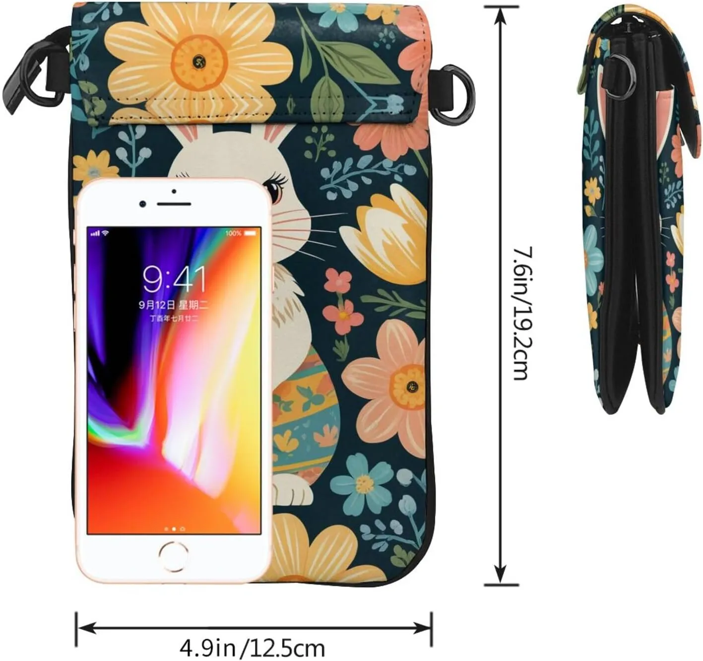 Small Crossbody Bags for Women,Leather Shoulder Bag for Cell Phone Purse with Strap and Mermaid Scale Printed