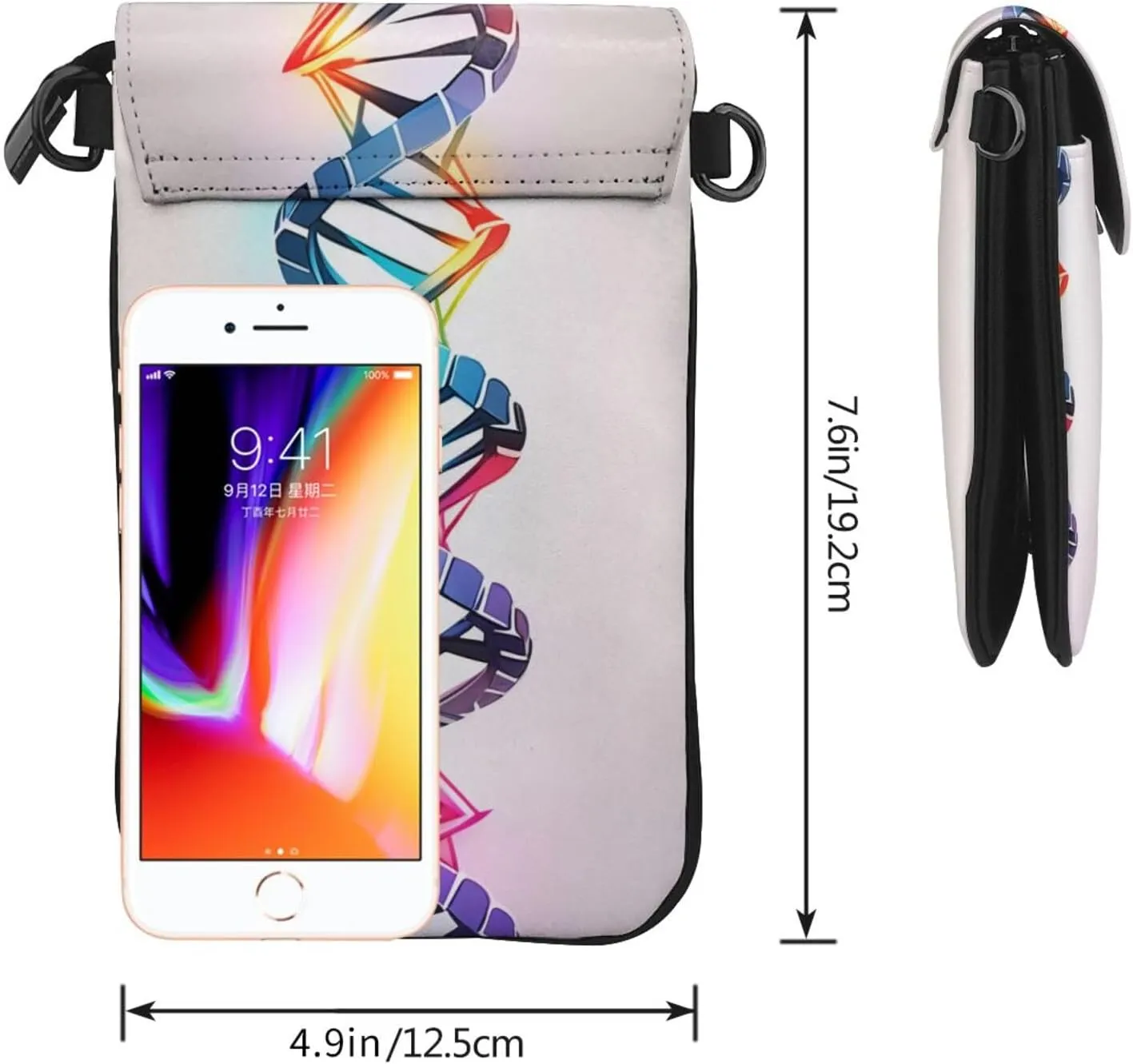Small Crossbody Bags for Women,Leather Shoulder Bag for Cell Phone Purse with Strap and Native-American Printed