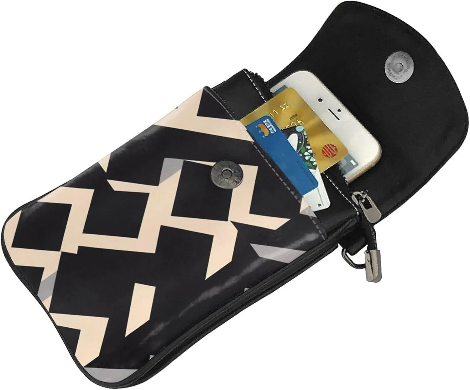 Small Crossbody Bags for Women,Leather Shoulder Bag for Cell Phone Purse with Strap and Native-American Printed