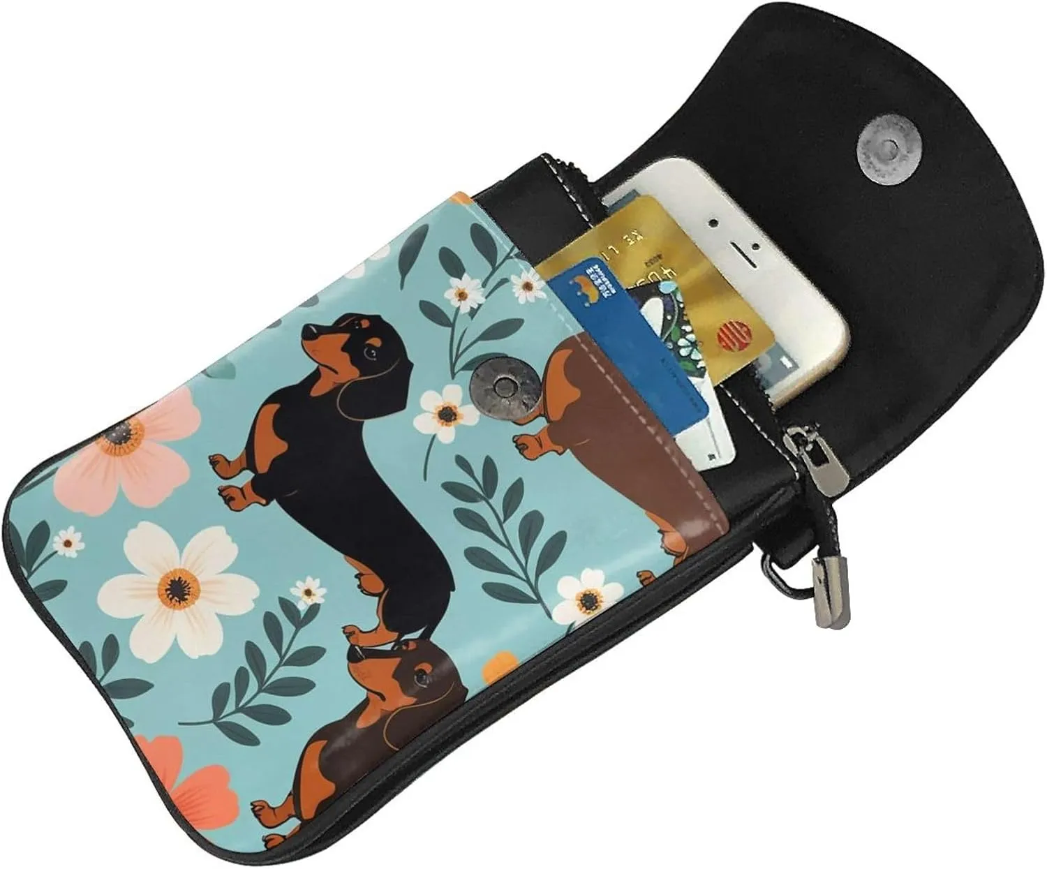 Small Crossbody Bags for Women,Leather Shoulder Bag for Cell Phone Purse with Strap and Night Sky with Trees Printed