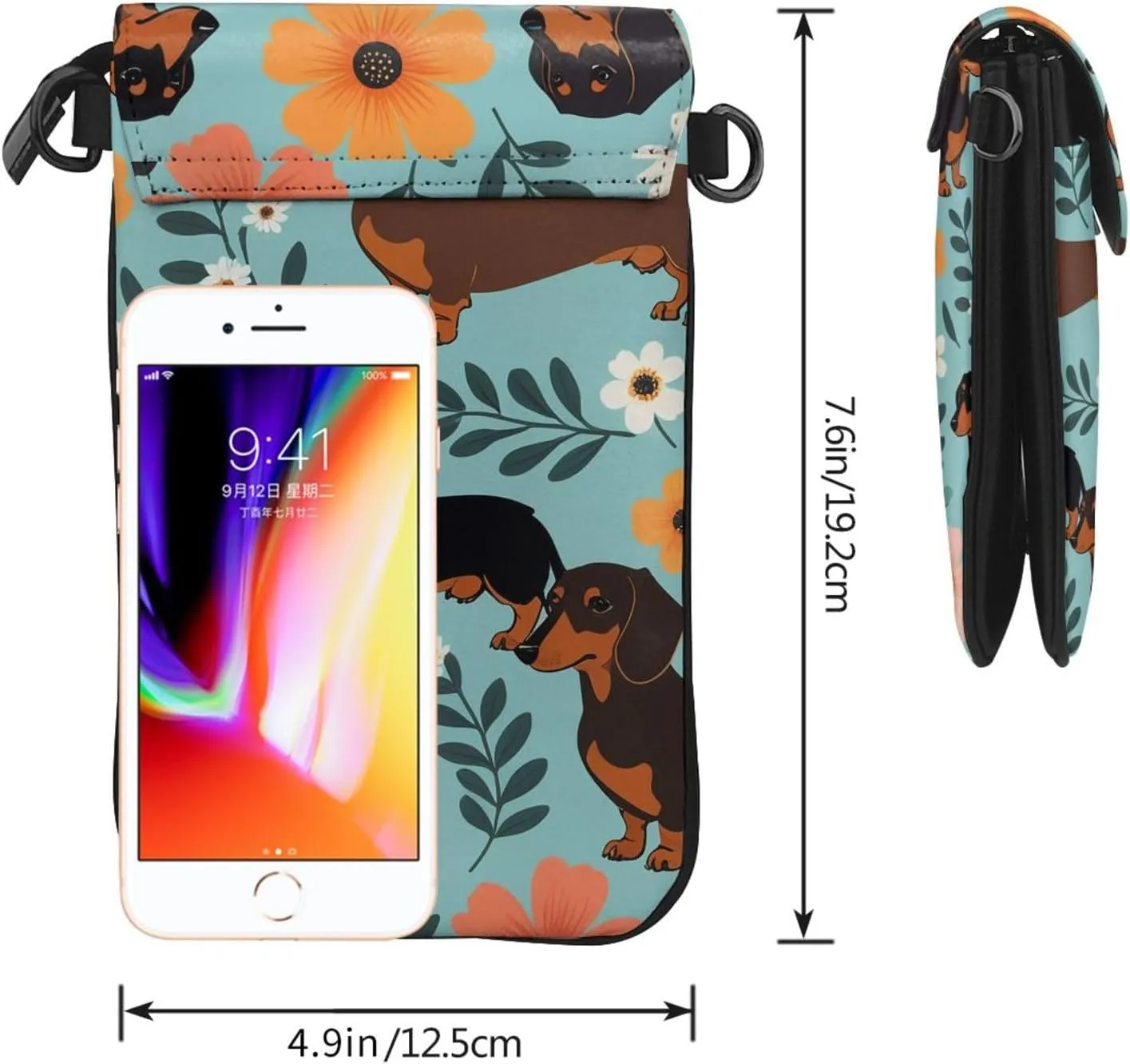Small Crossbody Bags for Women,Leather Shoulder Bag for Cell Phone Purse with Strap and Night Sky with Trees Printed