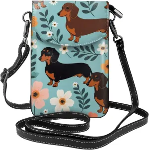 Small Crossbody Bags for Women,Leather Shoulder Bag for Cell Phone Purse with Strap and Night Sky with Trees Printed