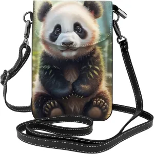 Small Crossbody Bags for Women,Leather Shoulder Bag for Cell Phone Purse with Strap and Red Hibiscus Printed