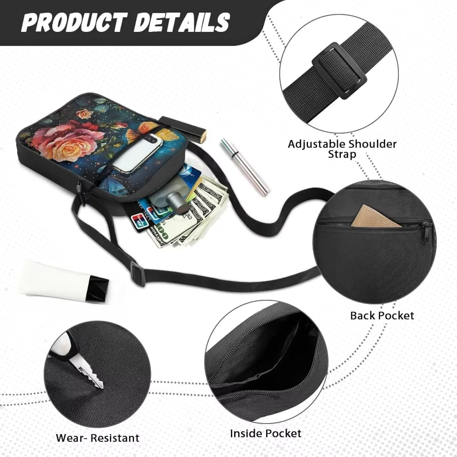 Small Crossbody Bags with Shoulder Strap Casual Messenger Bags Trendy Phone Holder Purse Pouch