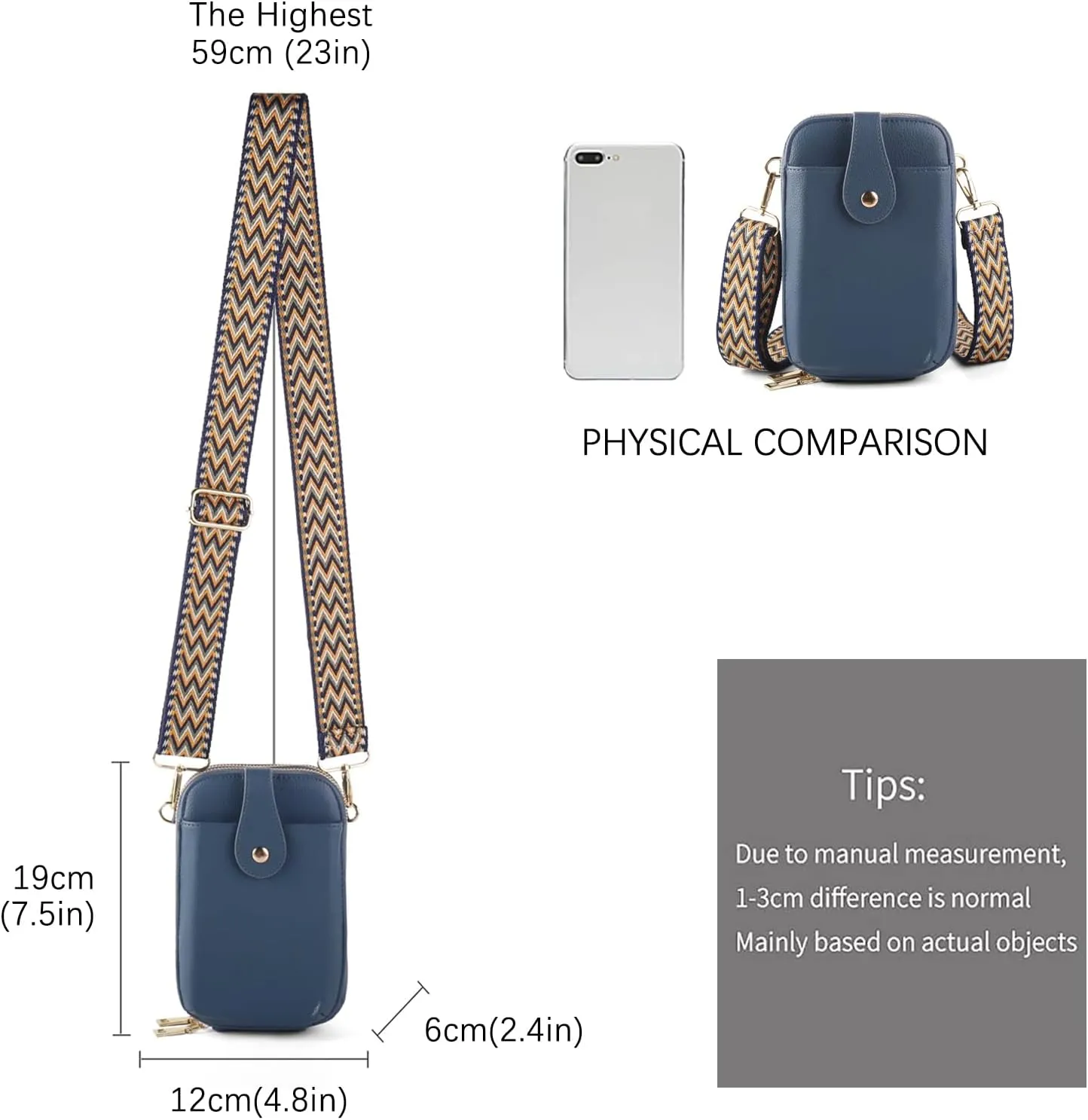 Small Crossbody Cell Phone Bag for Women, Mini Crossbody Wallet Phone Shoulder Handbag Purse with Credit Card Slots