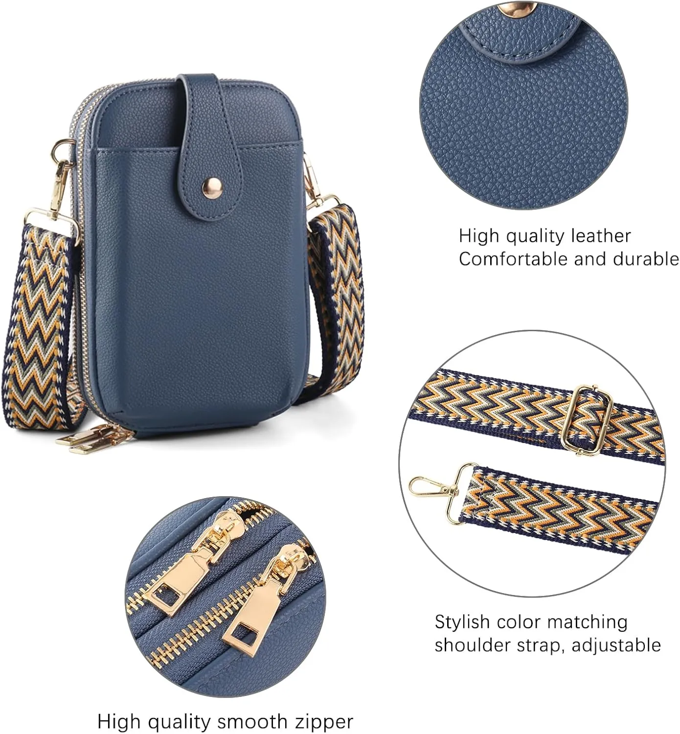 Small Crossbody Cell Phone Bag for Women, Mini Crossbody Wallet Phone Shoulder Handbag Purse with Credit Card Slots