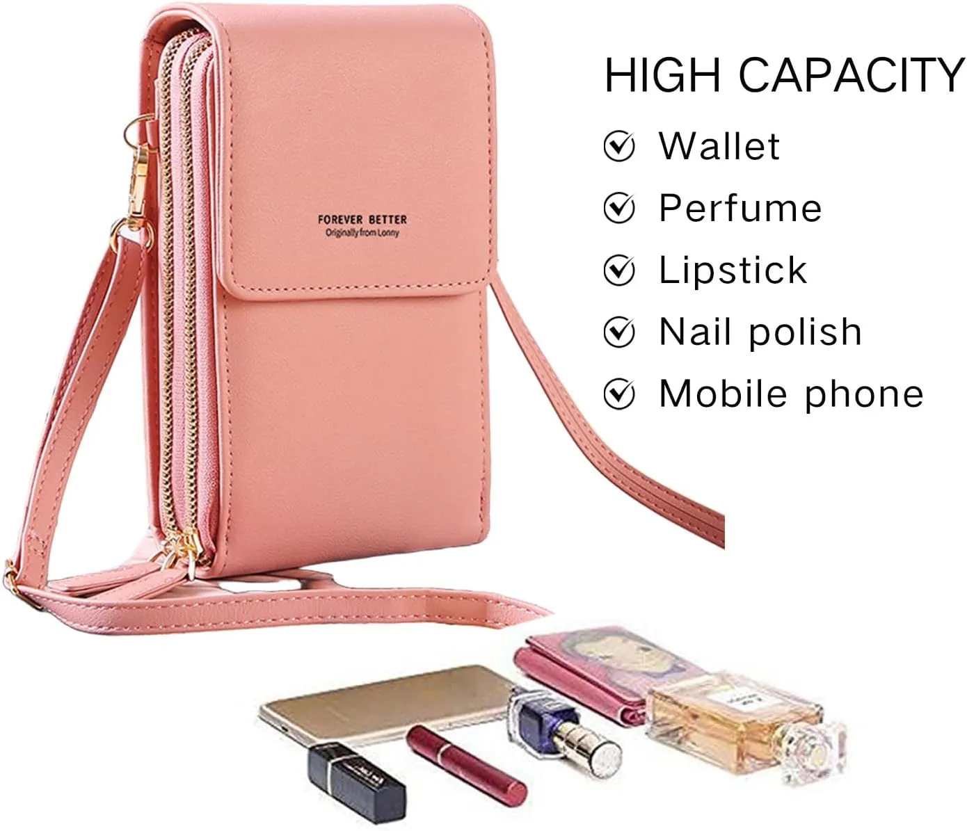 Small Crossbody Cell Phone Bag for Women, Mini Shoulder Purse with Credit Card Slots