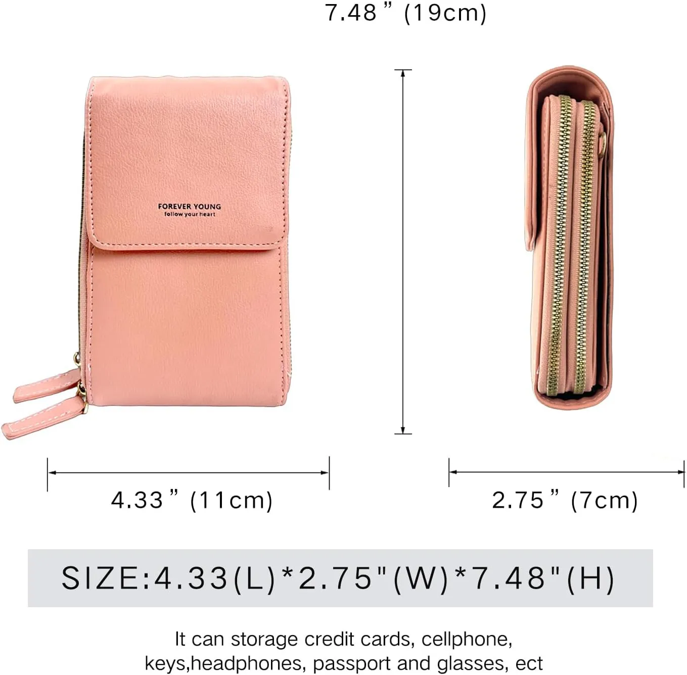 Small Crossbody Cell Phone Bag for Women, Mini Shoulder Purse with Credit Card Slots