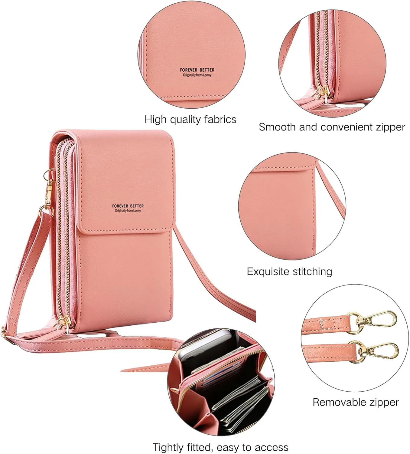 Small Crossbody Cell Phone Bag for Women, Mini Shoulder Purse with Credit Card Slots