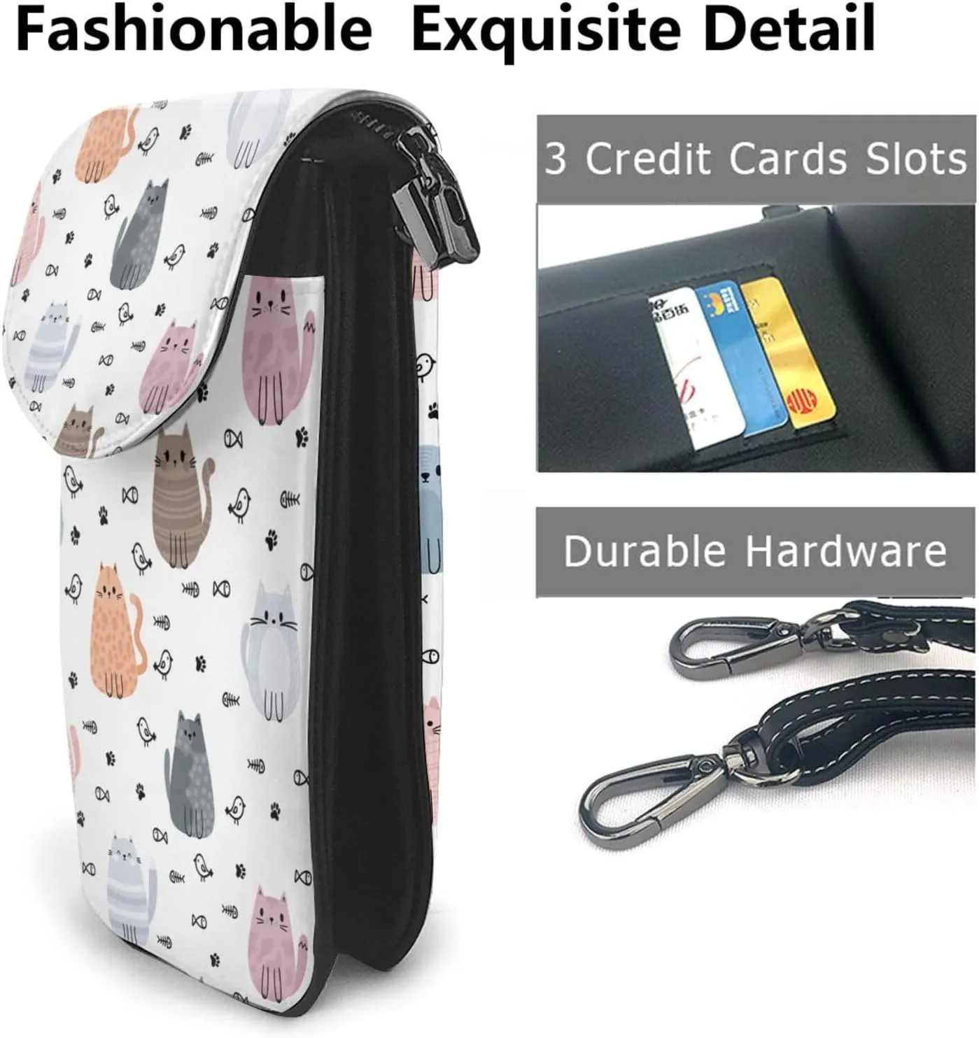 Small Crossbody Cell Phone Bags for Women Leather Purse Lightweight Wallet Shoulder Bag Travel Pouch with Strap