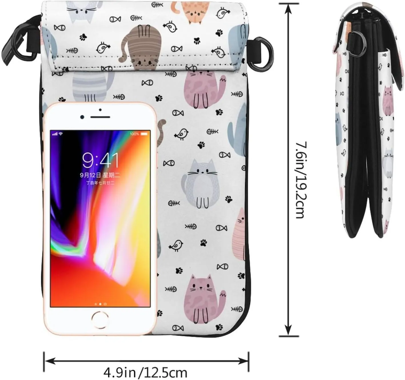 Small Crossbody Cell Phone Bags for Women Leather Purse Lightweight Wallet Shoulder Bag Travel Pouch with Strap