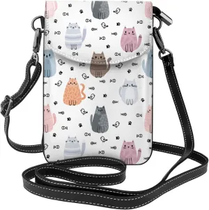 Small Crossbody Cell Phone Bags for Women Leather Purse Lightweight Wallet Shoulder Bag Travel Pouch with Strap