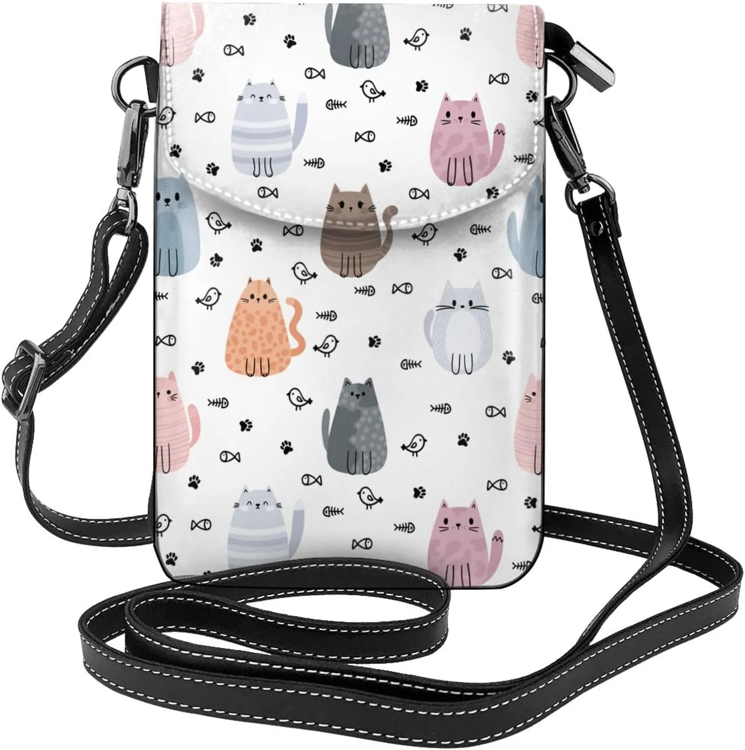 Small Crossbody Cell Phone Bags for Women Leather Purse Lightweight Wallet Shoulder Bag Travel Pouch with Strap