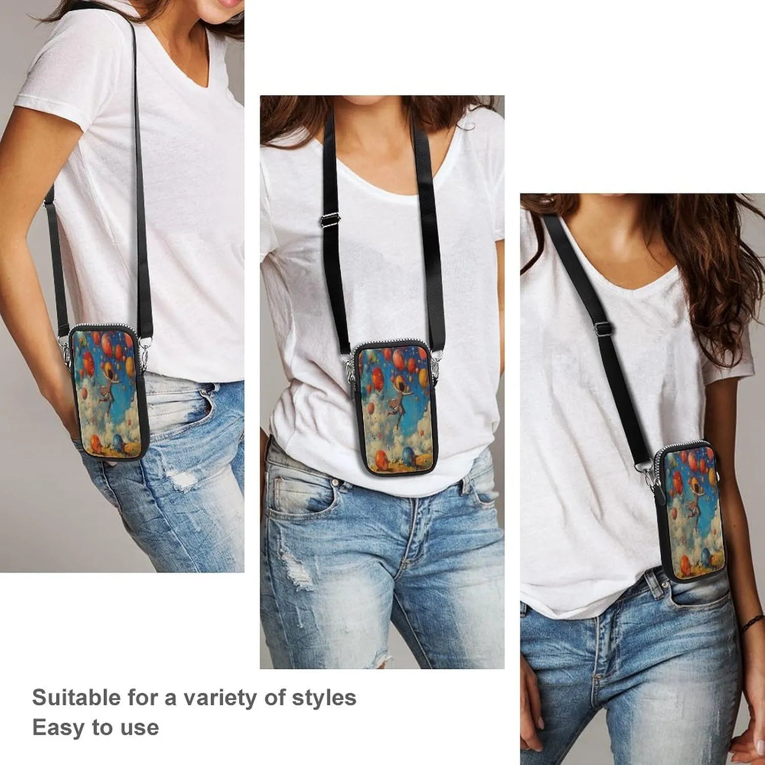 Small Crossbody Cell Phone Purse for Women, Printed Small Phone Bag with Adjustable Strap Best Gift for Women