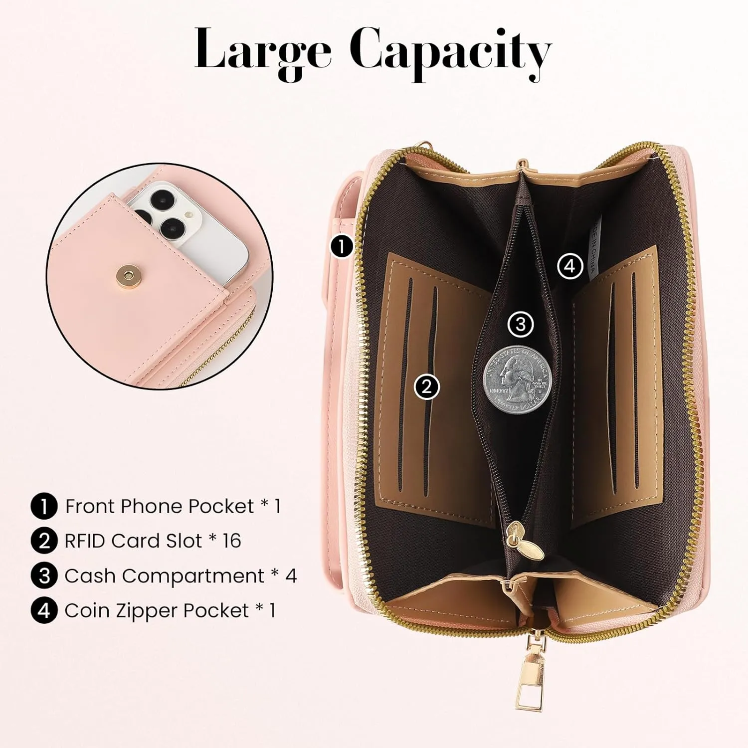 Small Crossbody Phone Bags for Women with Card Slots, Cellphone Purse Wallet for Travel Shopping