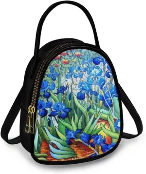 Small Crossbody Purse Bag for Women Travel, Van Gogh Monet Sling Handbag PU Leather Phone Holder for Art Lover