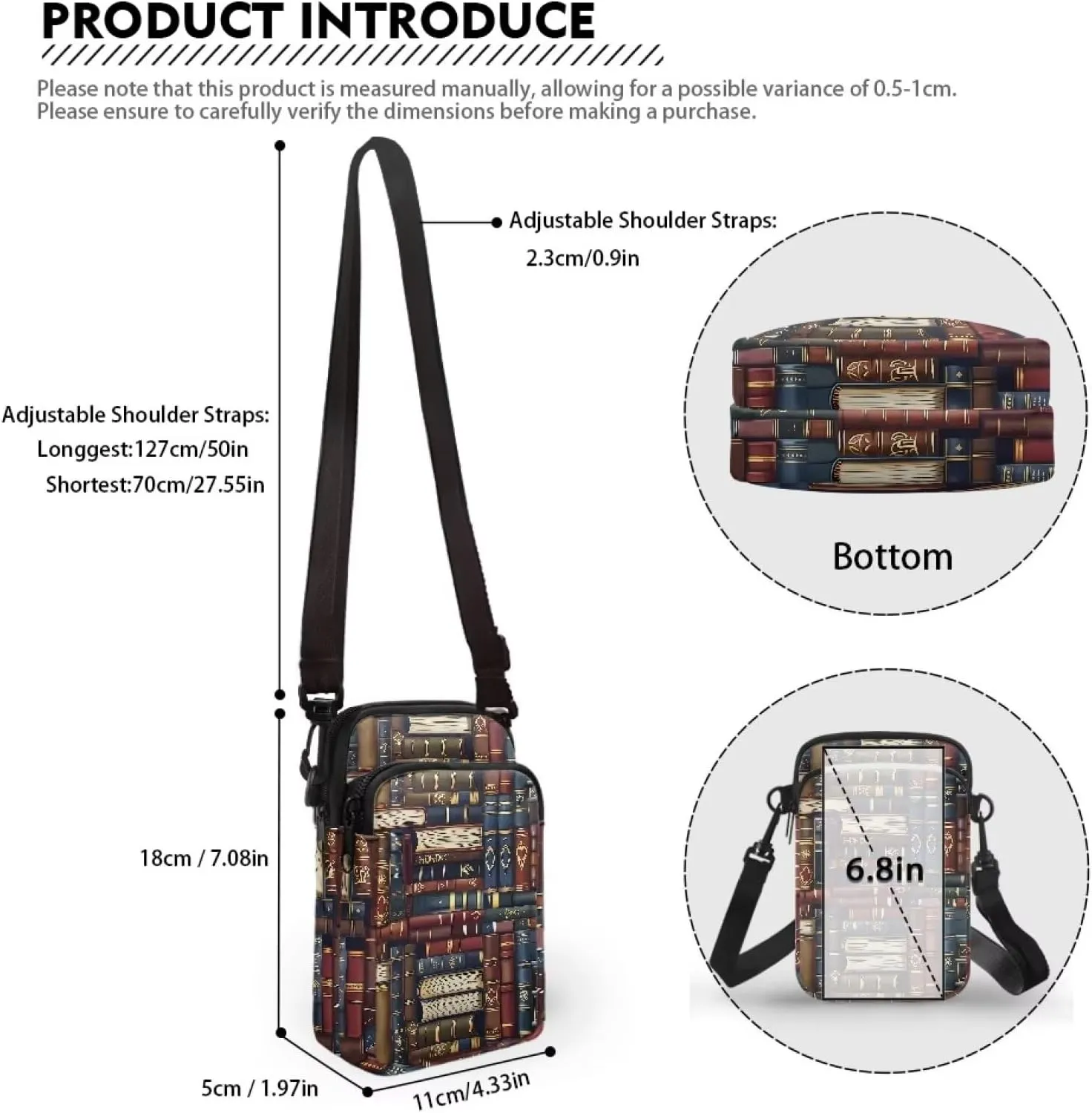 Small Crossbody Purse Butterfly Zipper Cell Phone Bag, Puppy Dog Print Mini Shoulder Purse Bags with Shoulder Strap