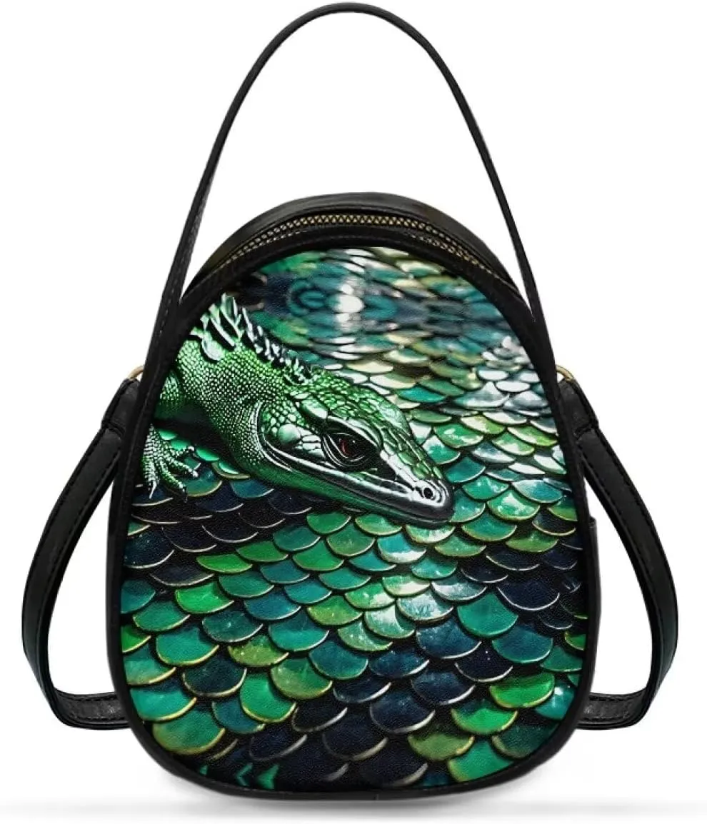 Small Purse Crossbody Bags for Women Leopard Print Handbag Travel, Snakeskin Shoulder Phone Holder Adjustable Strap