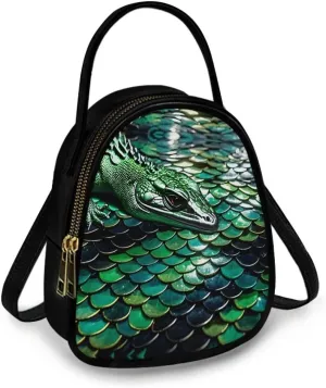 Small Purse Crossbody Bags for Women Leopard Print Handbag Travel, Snakeskin Shoulder Phone Holder Adjustable Strap